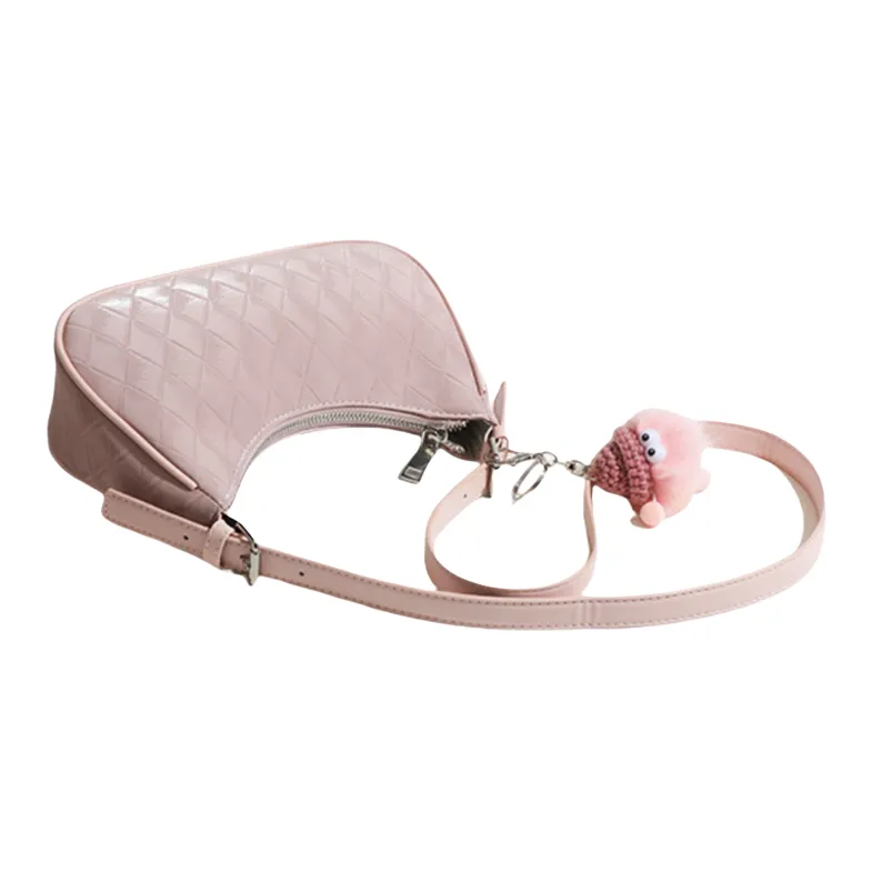 NOMK PU Shoulder Bag Women's Pink/Black/Ecru-1