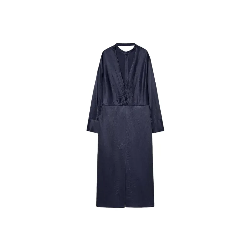 ZARA ZW Series Long Sleeved Dresses Women's Indigo-1