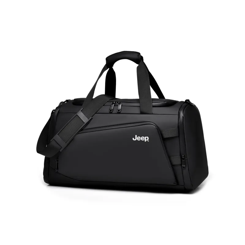 Jeep PU Leather Luggage Bag Gym Bag Large Size Unisex Black/Gray/Green-1