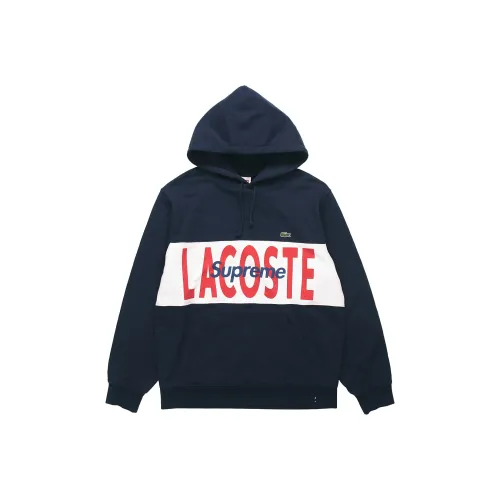Supreme Lacoste Logo Panel Hooded Sweatshirt