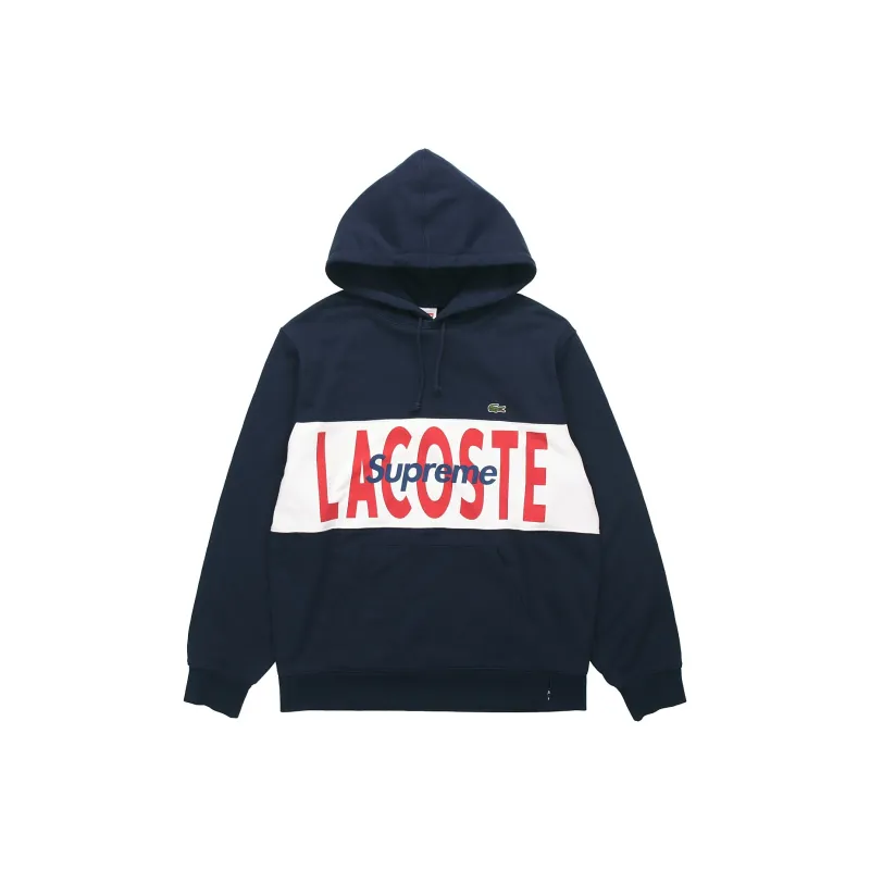 Supreme Lacoste Logo Panel Hooded Sweatshirt-0