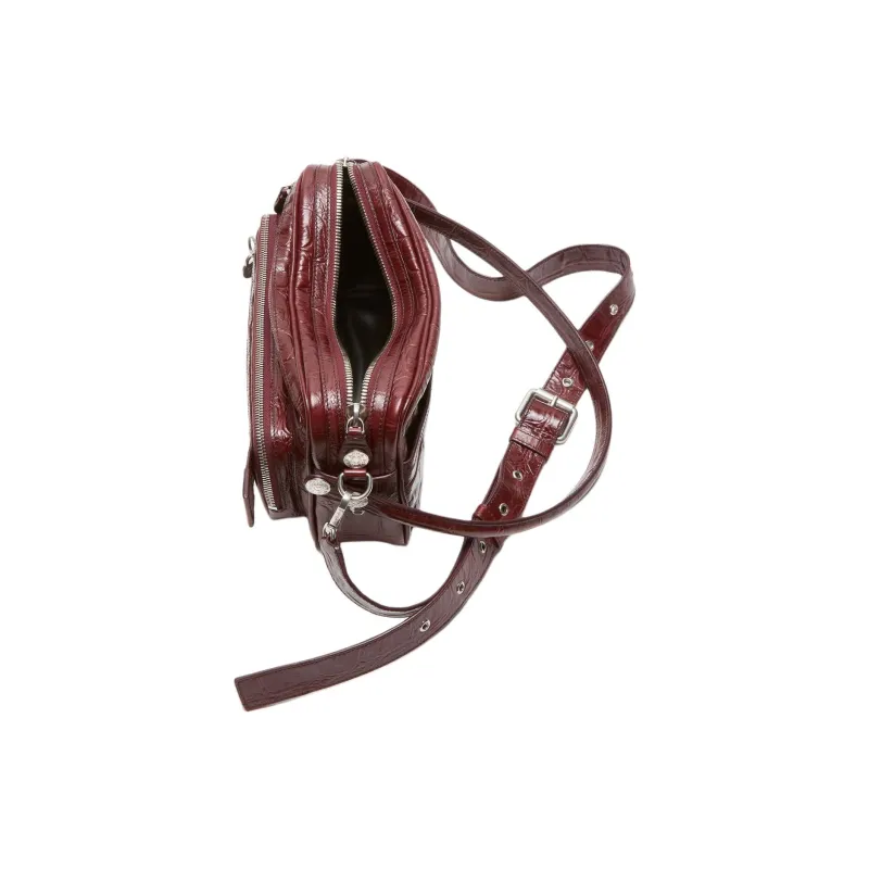 Acne Studios Calfskin Shoulder Bag, Crossbody Bag Women's Burgundy-3