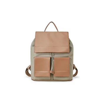 ROBERTA DI CAMERINO Fabric, Cow Leather Backpack Women's Khaki