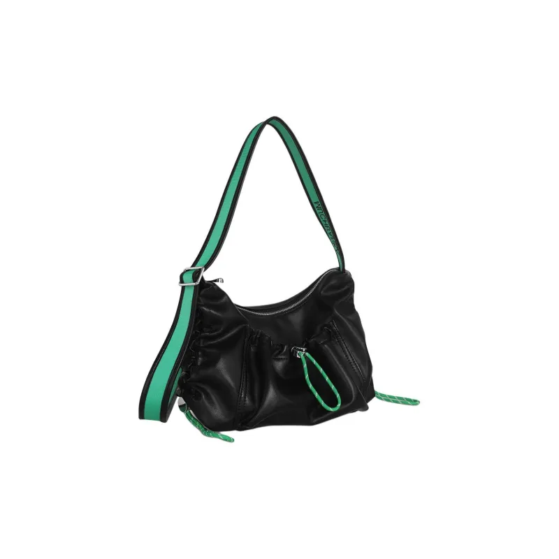 Kikawa Card Synthetic Leather Tote Bag, Shopping Bag, Crossbody Bag, Shoulder Bag Medium Size Women's Black-1