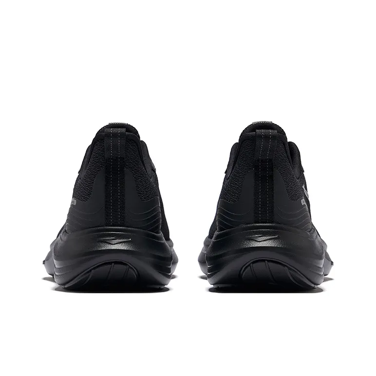Erke Yunyi Cushioning Breathable Rebound Low Top Casual Running Shoes Men's Jet Black-3