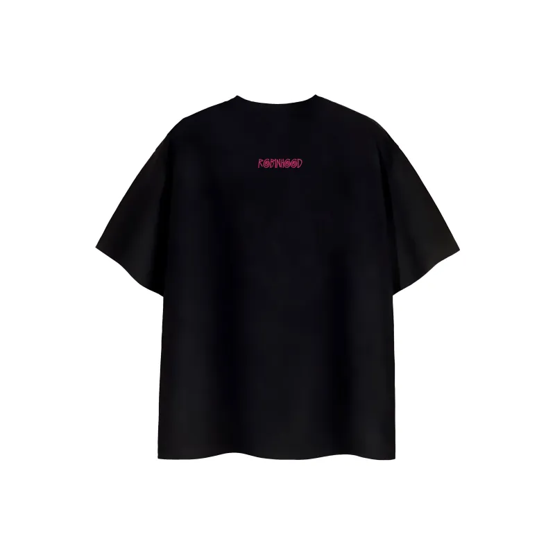 ROBINHOOD T Shirt Unisex Black Pink Text-1