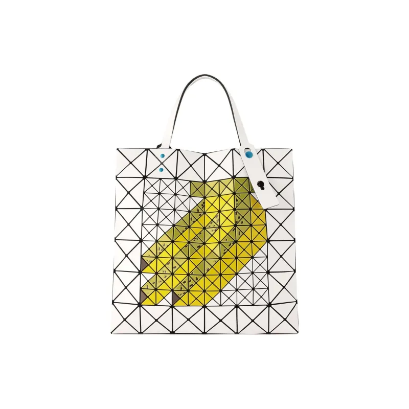ISSEY MIYAKE Polyvinyl Chloride Resin Tote Bag Shopping Bag Handbag Unisex White & Yellow-0