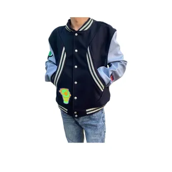 SUNSETMONENT Baseball Jacket Unisex Navy Blue