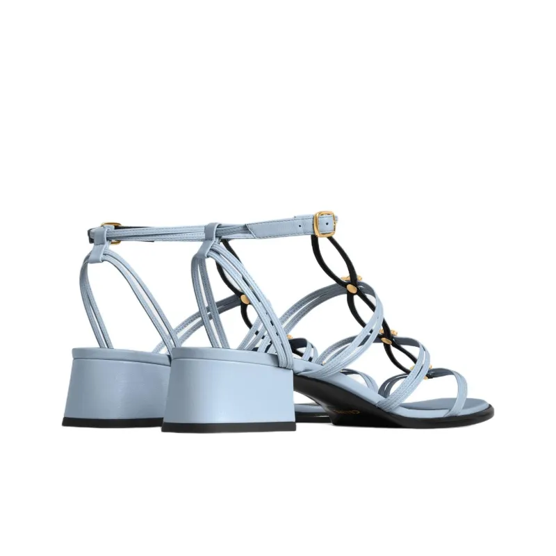 CELINE Triomphe CLEMENCE MULTI Roman Sandals 4cm Women's Blue-3