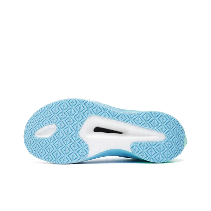 Qing Pao Cushioned Slip Resistant Abrasion Resistant Low Top Carbon Plate Training Running Shoes Men's White Blue Green-5