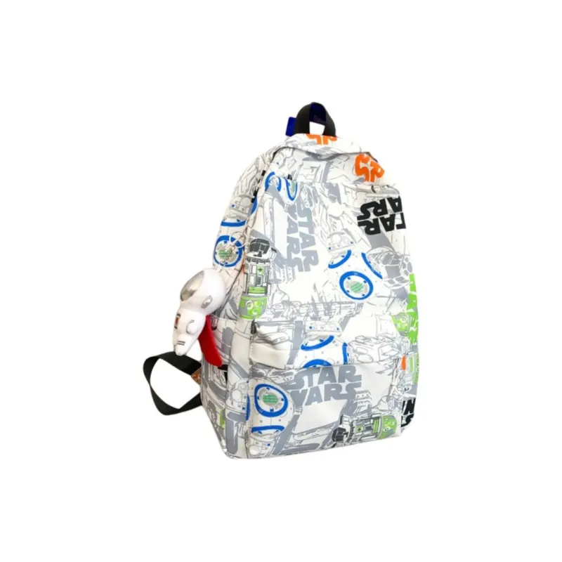 URBAN FOREST Nylon Fabric Backpack Unisex Black/Orange Red/Blue-12