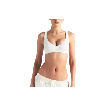 SKIMS SS25 COTTON JERSEY PLUNGE BRALETTE Bra Women's MARBLE/Marble