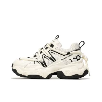 Beau Today ACE1 Collection Low Top Chunky Sneakers Beige White Black
