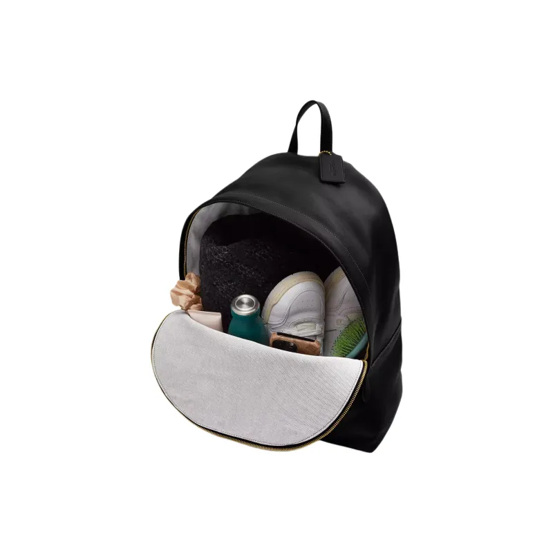 COACH Kisslock Glove Tanning Backpack Tubas Women's Black-3