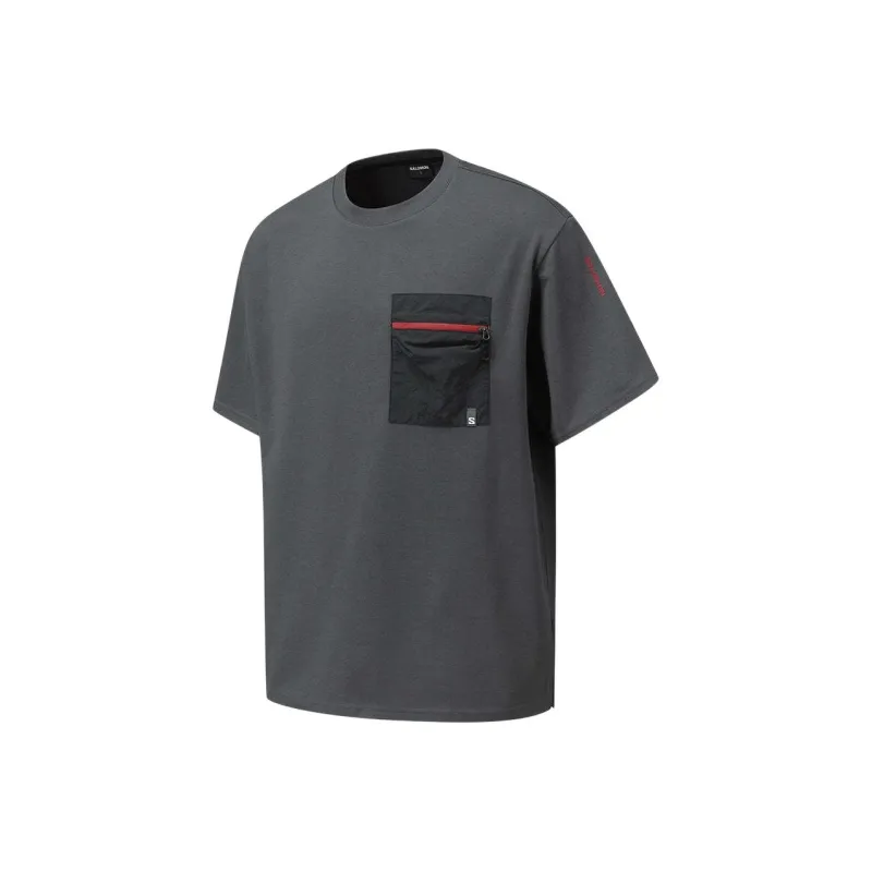 SALOMON UNI T Shirt Unisex Dark Charcoal-2
