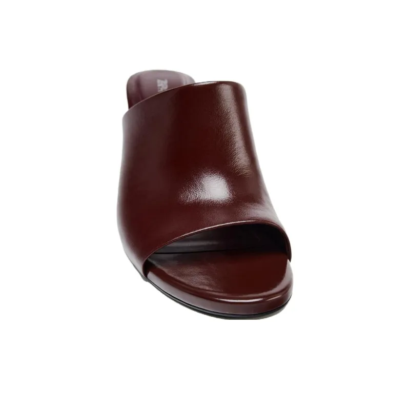 ZARA PU Polyurethane Slip Resistant Slide Slippers Women's Dark Red-2