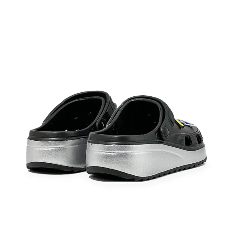 FCMM Clogs Unisex Black Silver Frame Box Included-4