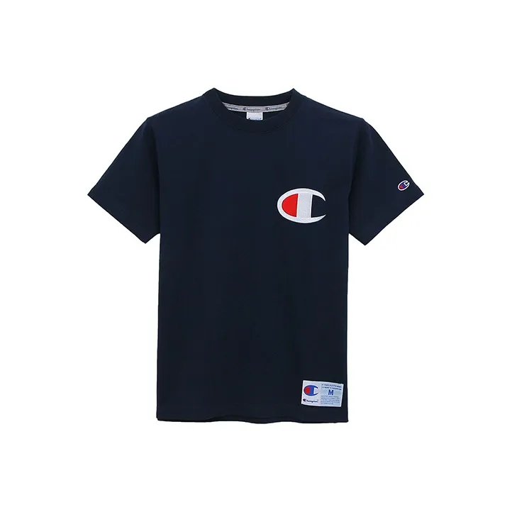 Champion T Shirt Unisex Dark Blue Japan Version-0
