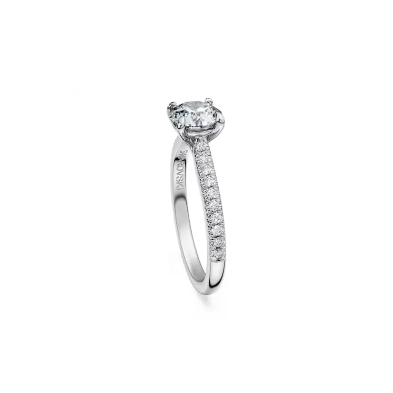 Swarovski 18K White Gold Rings Women's Silver-2