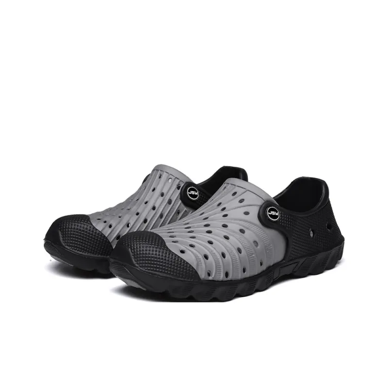 JEANSWEST Fashion Casual Versatile Classic Patchwork Design Clogs Men's-2