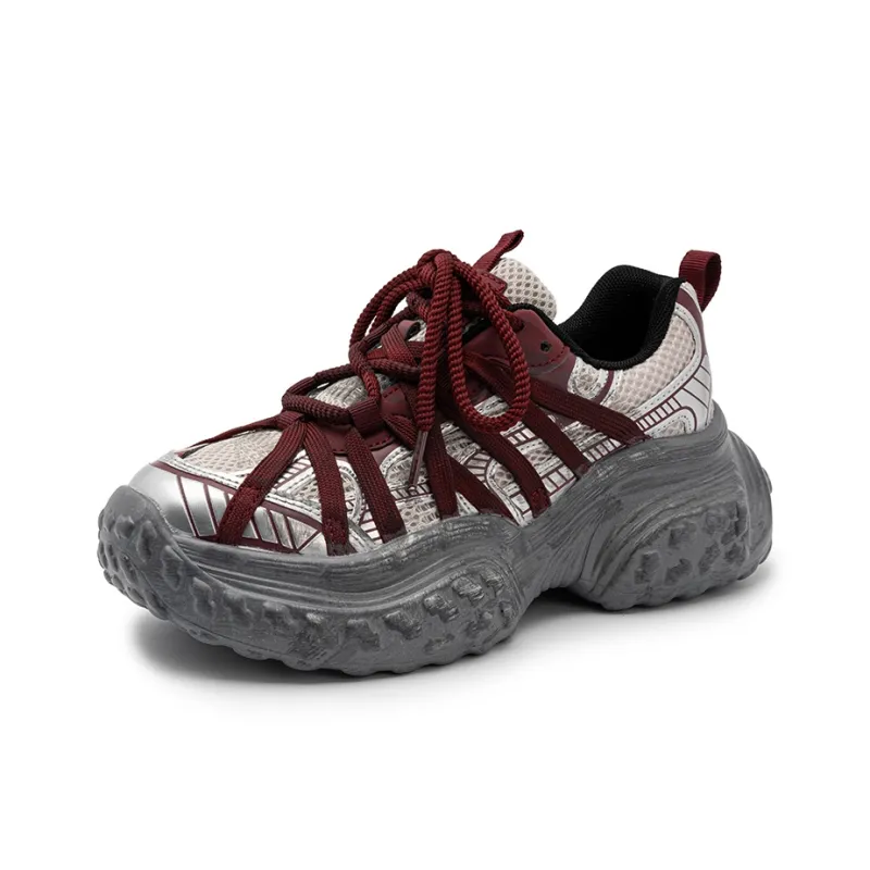 BEIER Wear Resistant Breathable Height Increasing Low Top Chunky Sneakers Unisex-2