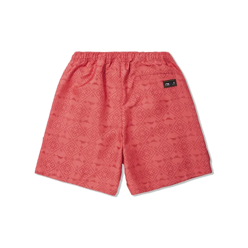 LiNing x Staple Casual Shorts Men's Bright Orange Red/Poppy Red-1