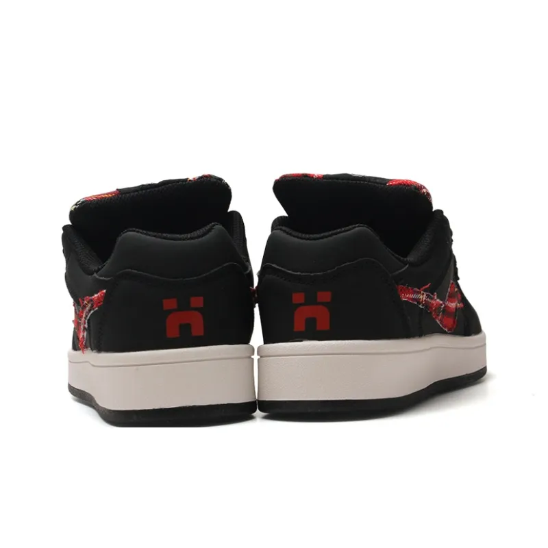 STUR YSN Wear resistant And Lightweight Low Top Skateboard Shoes Unisex Black Multicolor-4