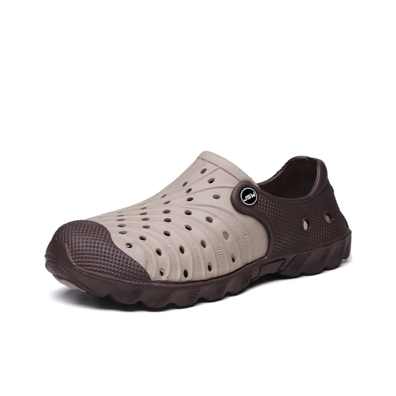 JEANSWEST Fashion Casual Versatile Classic Patchwork Design Clogs Men's-7