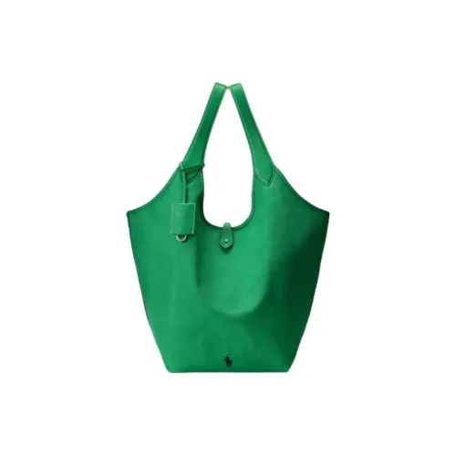 Polo Ralph Lauren Cotton Tote Bag Shopping Bag Handbag Large Size Women's Green