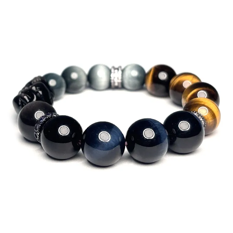 MOUNTAINS AND MANS Tiger's Eye Stone Bracelets Men's-4