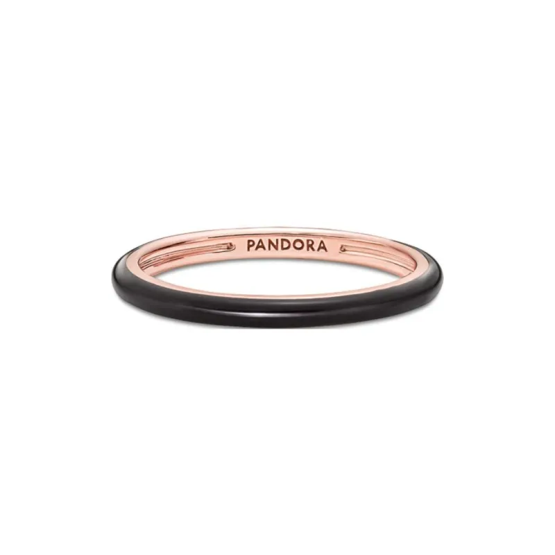 Pandora Rose Gold Plated Rings Unisex Black-3