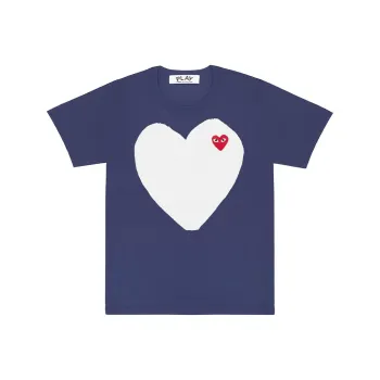 Comme Des Garcons Play White Heart T shirt
