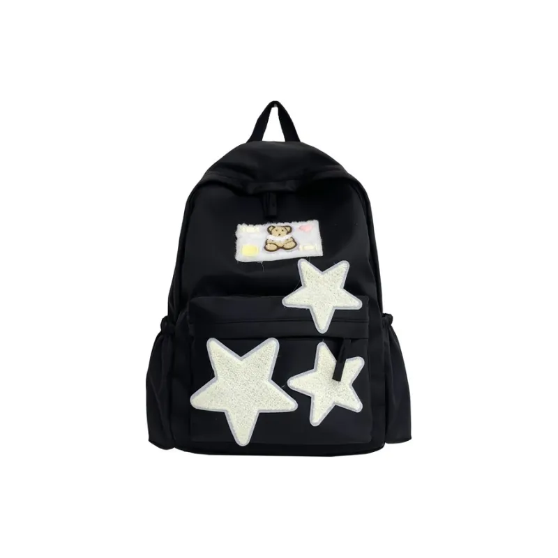 BUBM Composite Cloth Backpack Regular Unisex Black/White/Yellow/Green-5