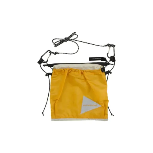 And Wander Nylon Shoulder Bag Regular Unisex Orange With Green Accents