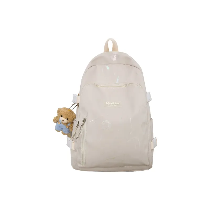 URBAN FOREST Nylon Backpack Unisex White/Black/Blue/Pink-0