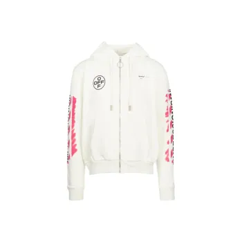 OFF WHITE Diag Stencil Zip Up Hoodie