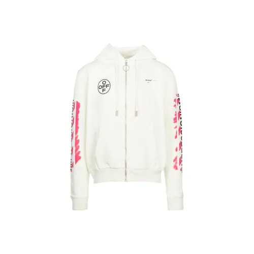 OFF WHITE Diag Stencil Zip Up Hoodie