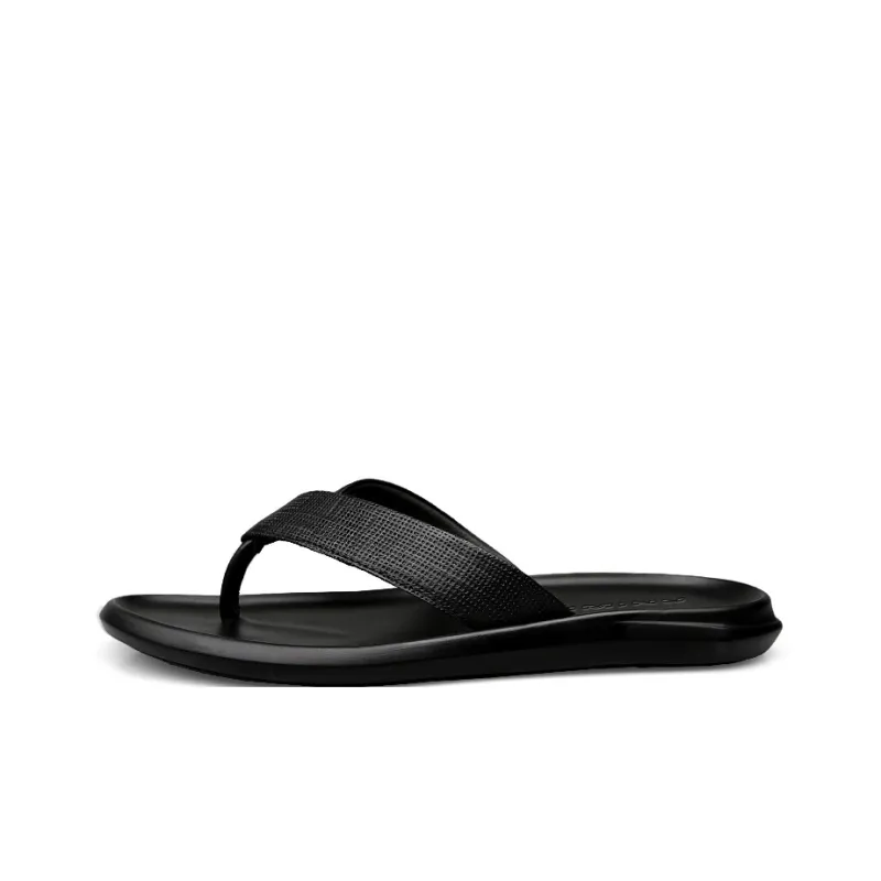 Eminu Slip Resistant Flip Flops Men's Black-4