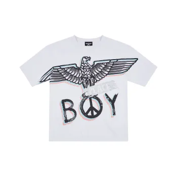 Boy London Crew Neck Loose Fit Straight Short Sleeved T Shirt Unisex White