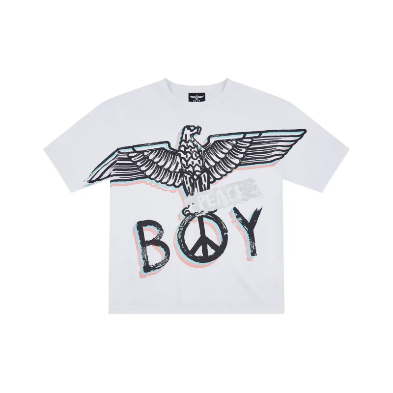 Boy London Crew Neck Loose Fit Straight Short Sleeved T Shirt Unisex White-0