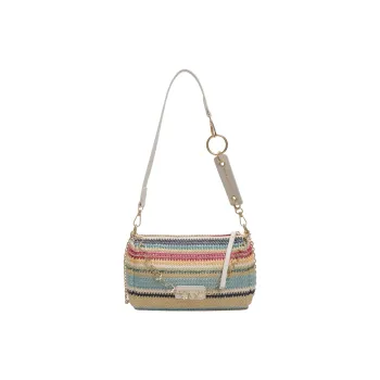 DCLOUD Straw Woven Shoulder Bag Women's Color White/Color Brown/Ecru/Khaki