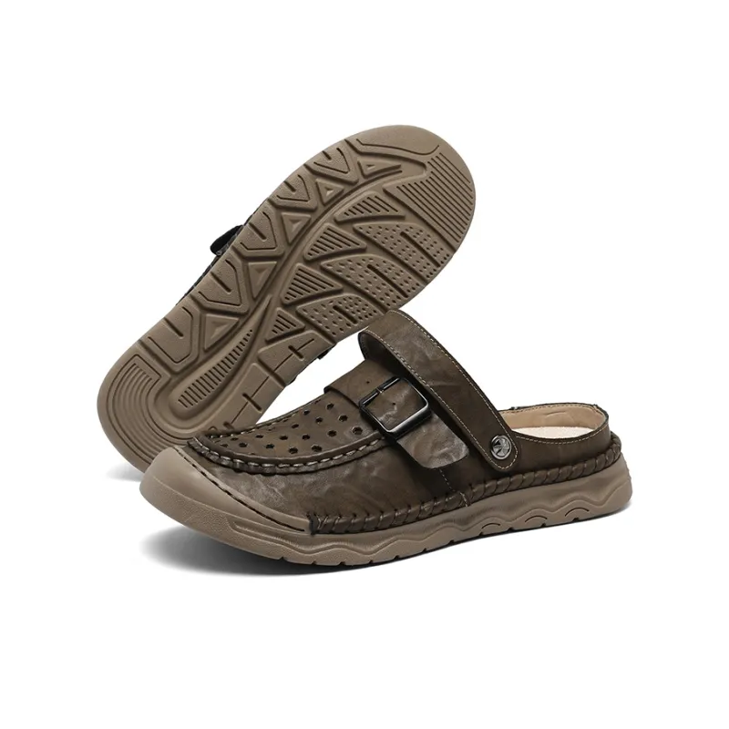 Xvxv Beach Sandals Men Black/Khaki/Red Brown/Gray-9