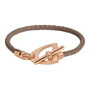 HERMES Metal Bracelets Unisex Elephant Gray