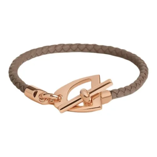 HERMES Metal Bracelets Unisex Elephant Gray