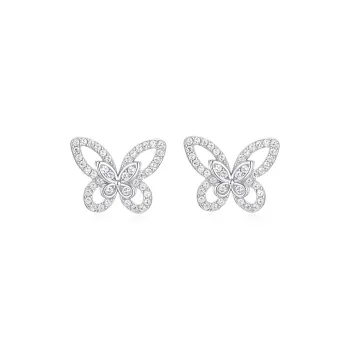 KADER 925 Sterling Silver Stud Earrings Women's Silver