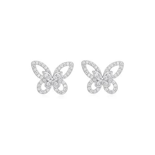 KADER 925 Sterling Silver Stud Earrings Women's Silver
