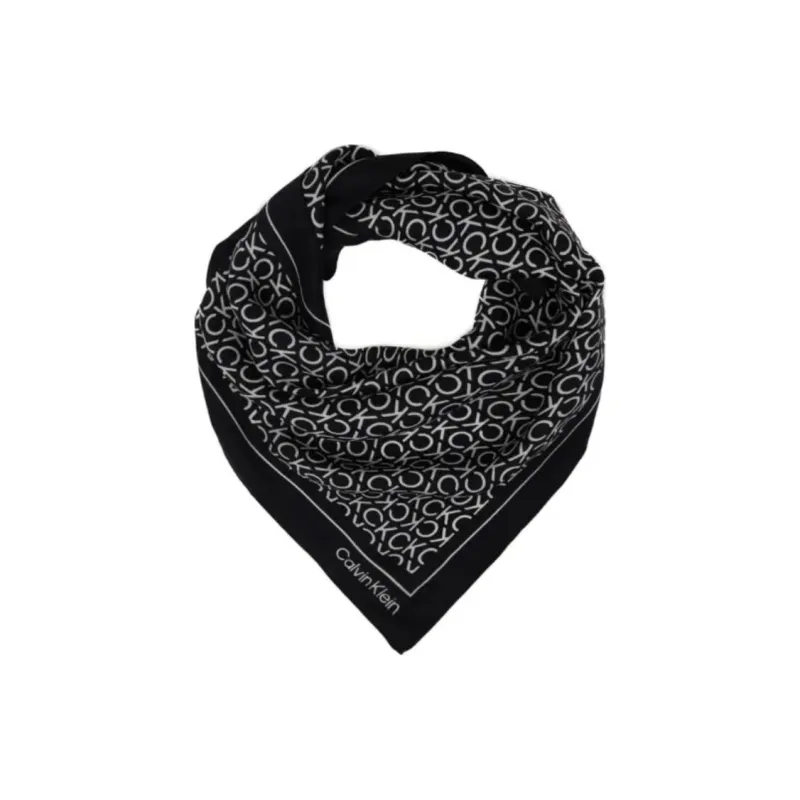 CALVIN KLEIN Silk Scarves Women's Black-2