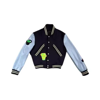 SUNSETMONENT Baseball Jacket Unisex Navy Blue