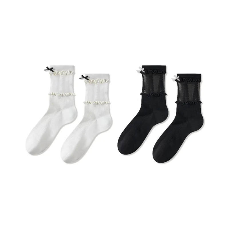 JIAZINI Mid Calf Socks Women's Combo Set-3