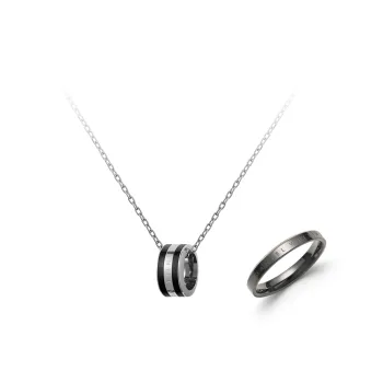 Daniel Wellington Alloy Necklaces Unisex Obsidian Black & Space Gray